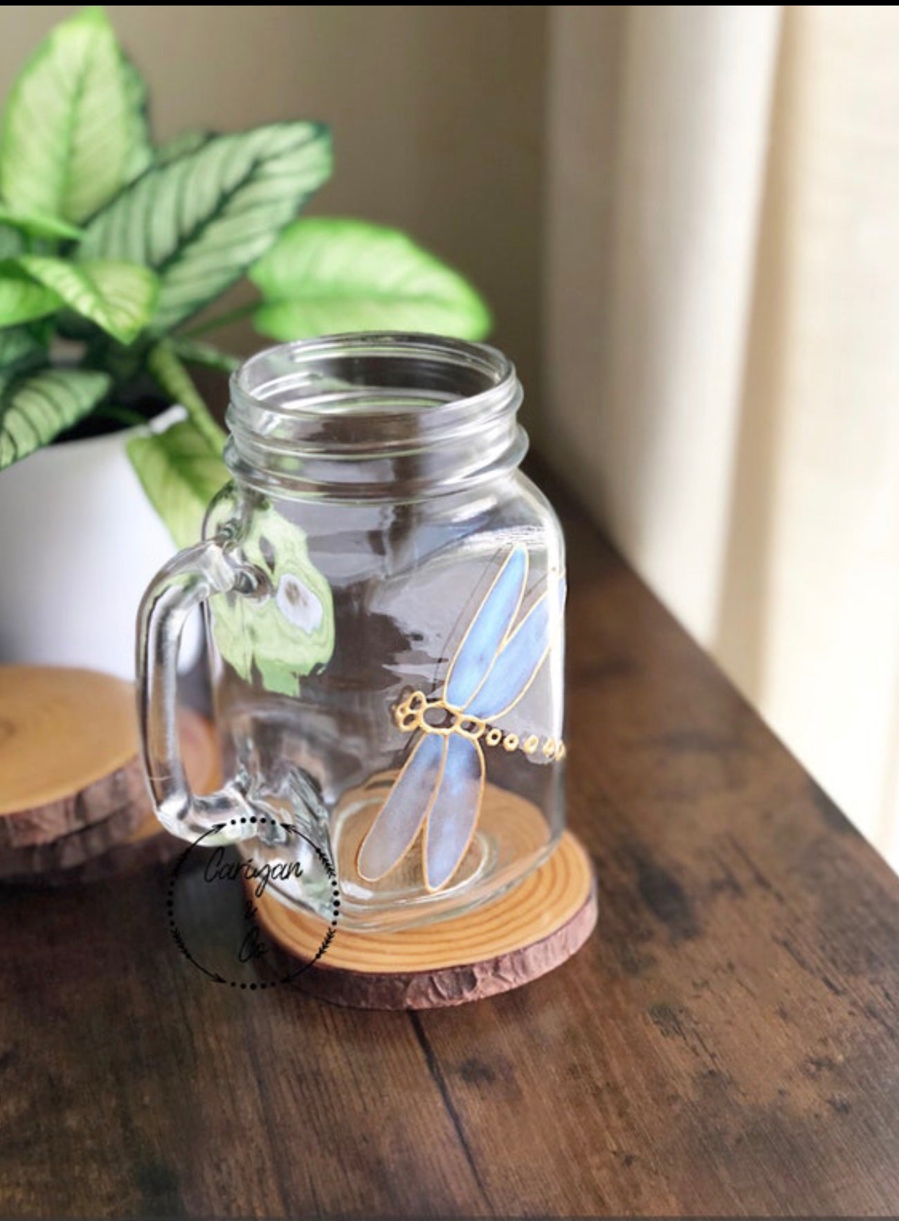 Iced Coffee Glass Mug, Dragonfly Coffee Mug Cup – Cariyan & Co