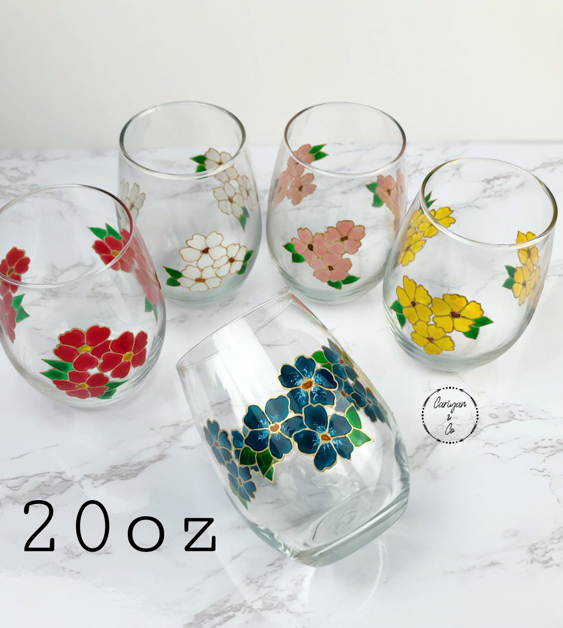 Painted Wine Glasses Housewarming Gift Gift for Her Pretty 