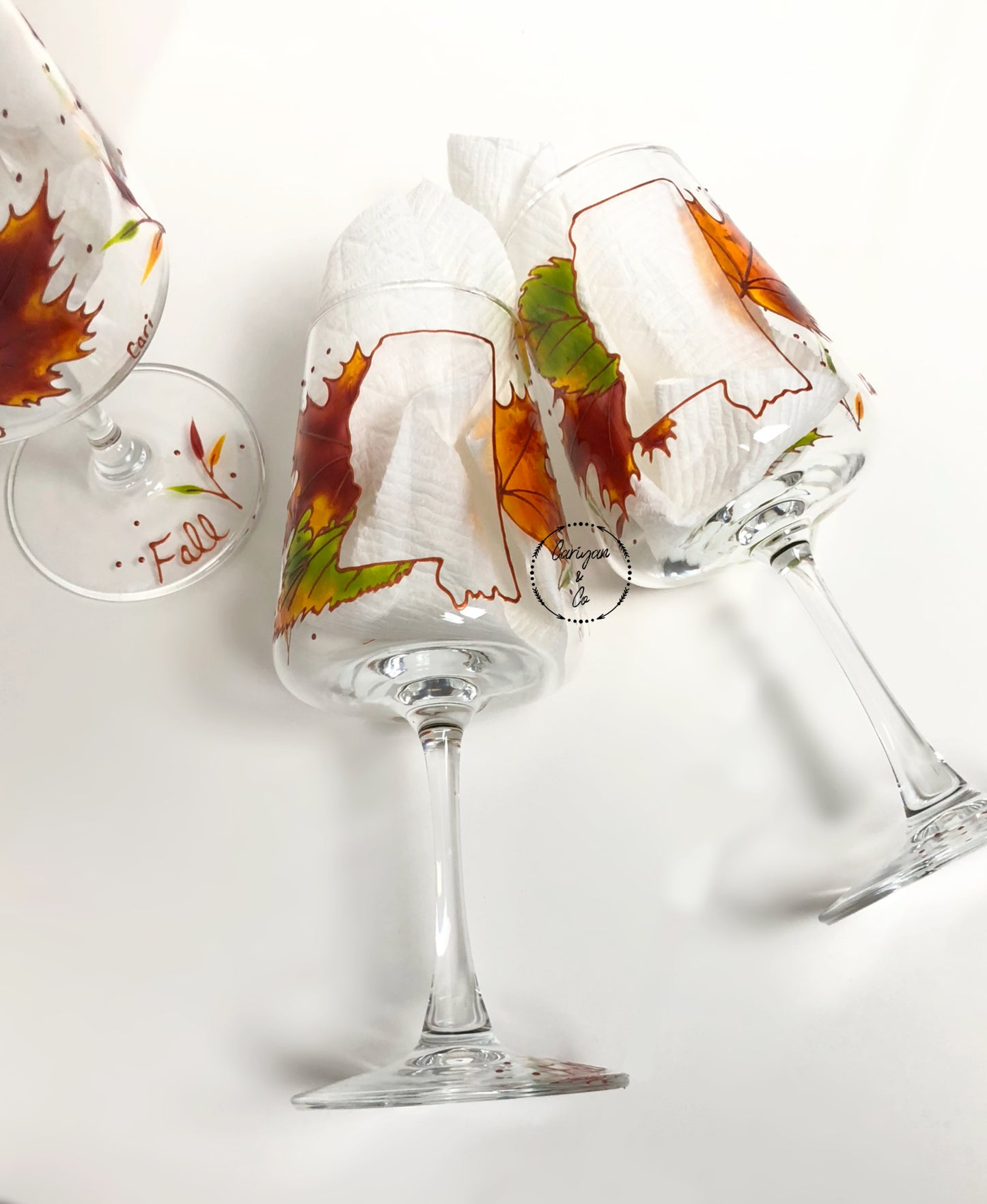 Autumn Maple Leaves Wine Glass
