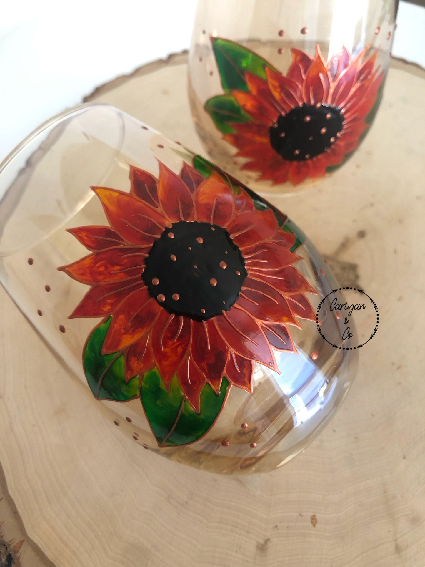 Sunflower Wine Glass