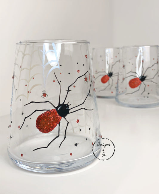 Ruby Red Spider Glass Cup