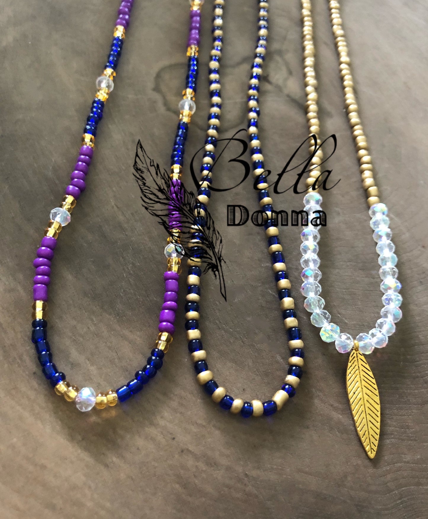 Purple Gold Waist Beads Set