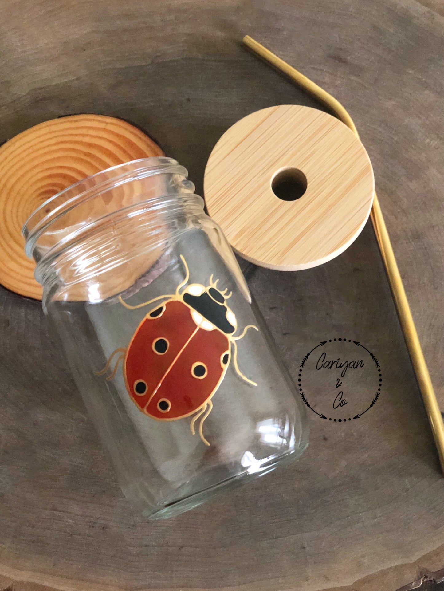 Ladybug Glass Coffee Cup