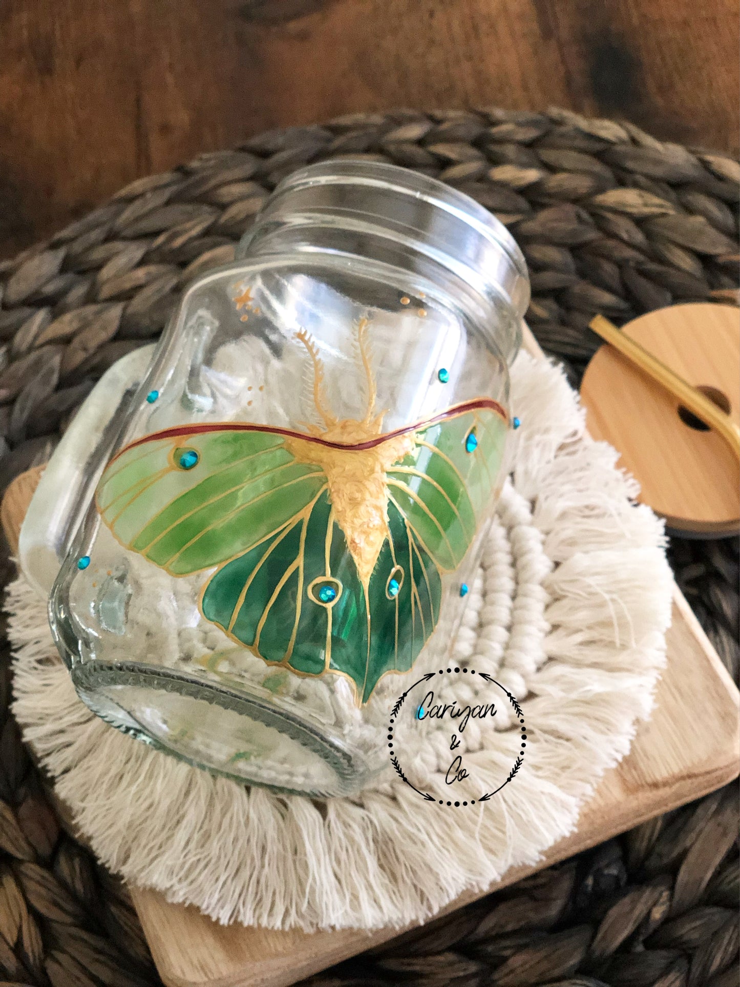 Luna Moth Glass Coffee Mug Cup