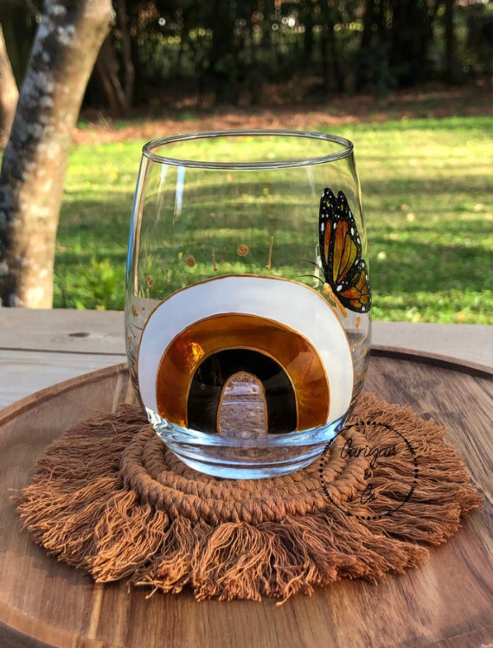 Boho Bohemian Resin Wine Glass Hand Painted in Stemmed or -  in 2023