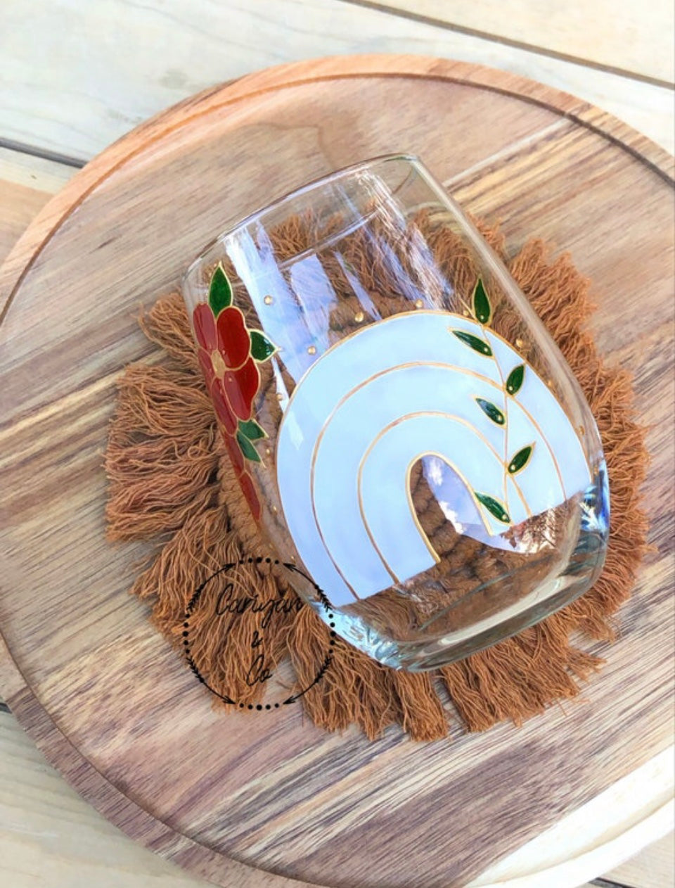 Boho Bohemian Resin Wine Glass Hand Painted in Stemmed or -  in 2023